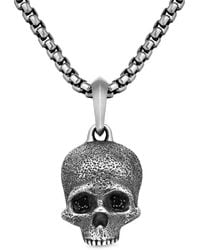 David Yurman - Sterling Memento Mori Skull Diamond Amulet (18Mm) - Lyst