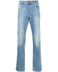 Billionaire - Embroidered-Logo Straight-Leg Cut Jeans - Lyst