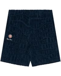 Aape By A Bathing Ape - Monogram-Pattern Terry-Cloth Shorts - Lyst