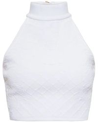 Balmain - Jacquard-Knit Turtleneck Top - Lyst