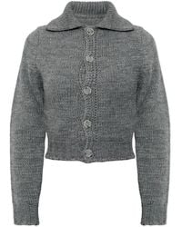 MM6 by Maison Margiela - Chunky-Knit Cropped Cardigan - Lyst
