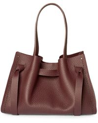 VISONA - Vittoria Grained-Leather Knotted Tote Bag - Lyst
