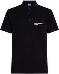 KARL LAGERFELD - Logo-Embroidered Polo Shirt - Lyst