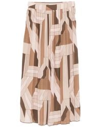 GANT - Geometric Pleated Midi Skirt - Lyst