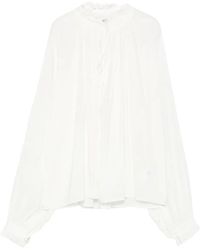 PT Torino - Claudia Ruffled Tie-Neck Blouse - Lyst