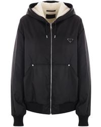 Prada - Re-Nylon Triangle-Logo Hooded Jacket - Lyst