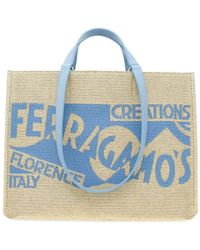 Ferragamo - Medium Venna Logo-embroidered Tote Bag - Lyst