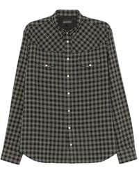 Emporio Armani - Long-Sleeves Check Flannel Shirt With Two Chest Pockets - Lyst
