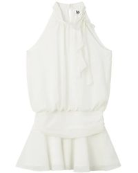 B+ AB - Ruffled Shirred-Waist Mini Dress - Lyst