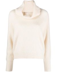 Allude - Jersey de punto fino con cuello desbocado - Lyst