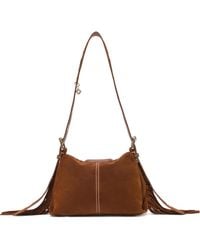 Maje - Mini Miss M Fringed Suede Shoulder Bag - Lyst