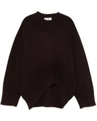 The Attico - Oversized Asymmetrical Hem Sweater With Ribbed Det - Lyst
