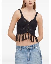 Desigual - Crochet-Knit Tassel-Trim Top - Lyst