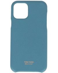Tom Ford - Logo-Print Grained-Leather Phone Case - Lyst