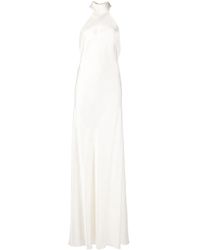 Michelle Mason - Backless Halter-Neck Tie Gown - Lyst