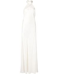Michelle Mason - Backless Halter-Neck Tie Gown - Lyst