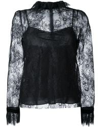 Philosophy Di Lorenzo Serafini - Ruffled Neck Lace Blouse - Lyst