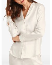 Aubade - Toi Mon Amour Silk Pajama Shirt - Lyst