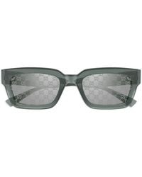 Gucci - Eckige Sonnenbrille Mit Logo - Lyst