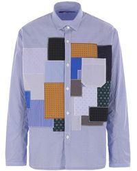 Junya Watanabe - Popeline Overhemd Met Patchwork - Lyst
