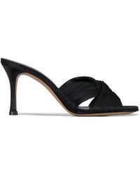 Le Monde Beryl - Antonia Ruched Satin Mules - Lyst