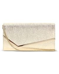 Jimmy Choo - Emmie Platinum Ice Brilliance Fabric Clutch Bag - Lyst