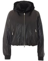 Moose Knuckles - Cardin Hooded Leather Bomber Jacket - Lyst