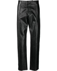 Versace - Straight-leg Leather Trousers - Lyst