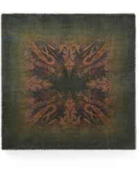 Etro - Wool And Silk Scarf With Faded Floral Paisley Motif - Lyst