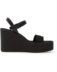 Calvin Klein - Logo-Embroidered Wedge Sandals - Lyst