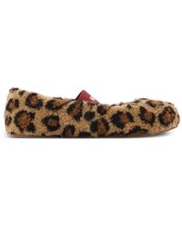 Moon Boot - Leopard-Print Shearling Ballet Flats - Lyst