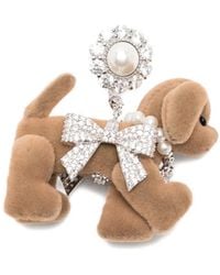 YVMIN - Pave Bowknot Plush Puppy Earring - Lyst