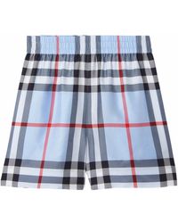 Burberry - Pantalones cortos de seda a cuadros - Lyst