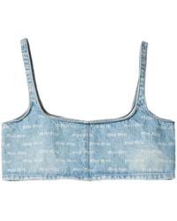 Miu Miu - Cropped-Top Mit Logo-Print - Lyst