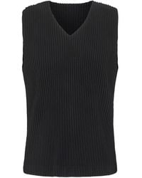 Homme Plissé Issey Miyake - Pleated V-Necked Top - Lyst