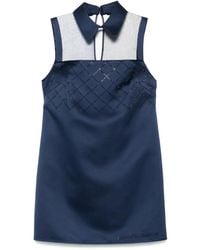 Elisabetta Franchi - Robe Courte En Satin À Strass - Lyst