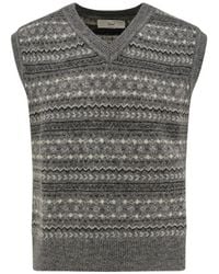 DUNST - Fair Isle-Knit V-Neck Sweater - Lyst
