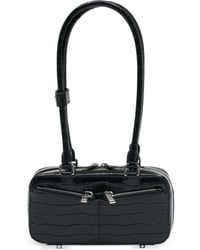 Self-Portrait - Crocodile-Embossed Leather Shoulder Bag - Lyst