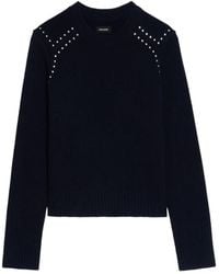 Zadig & Voltaire - Embellished-Shoulder Crew-Neck Sweater - Lyst