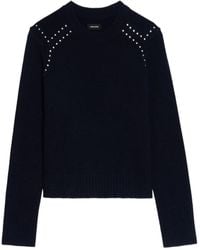 Zadig & Voltaire - Embellished-Shoulder Crew-Neck Sweater - Lyst