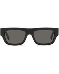 Gucci - Logo-engraved Rectangle-frame Sunglasses - Lyst