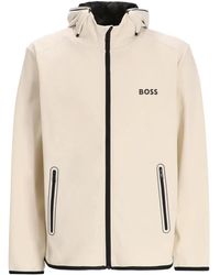BOSS - Chaqueta Con Cremallera Y Capucha - Lyst