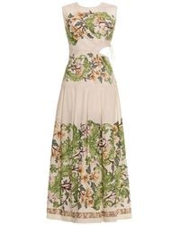 Agua Bendita - Otoño Anhelo Floral-Print Midi Dress - Lyst