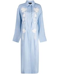 Cynthia Rowley - Floral-embroidered Shirt Dress - Lyst