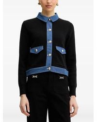 Morgan - Cardigan Boutonné À Finitions En Jean - Lyst