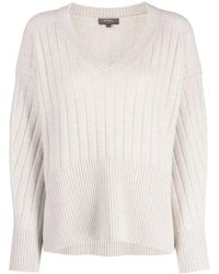 N.Peal Cashmere - Ribbed-knit V-neck Cashmere Jumper - Lyst