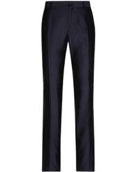 Dolce & Gabbana - Pressed-crease Silk Tailored Trousers - Lyst