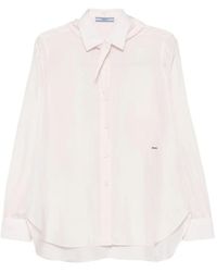 Prada - Logo-Embroidered Shirt - Lyst