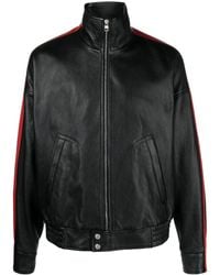 Alexander McQueen - Veste de moto en cuir à rayures - Lyst