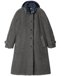Miu Miu - Hooded Shearling-Effect Coat - Lyst